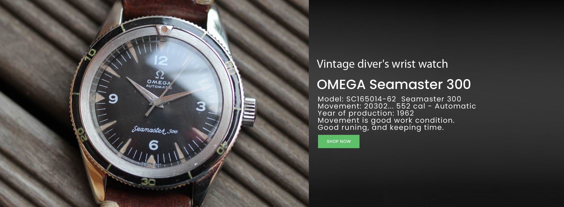 Vintage diver's wrist watch OMEGA Seamaster 300 Ref SC 165014-62